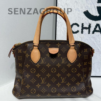 Louis Vuitton Monogram Rivoli MM Brown Gold Buckle Handbag Shoulder Bag
