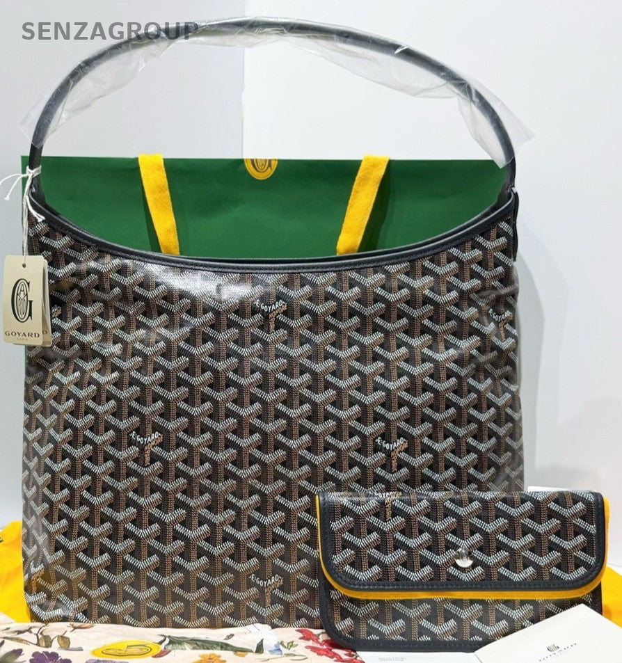 Goyard Hobo Canvas Shoulder Bag Black Used Women Classic