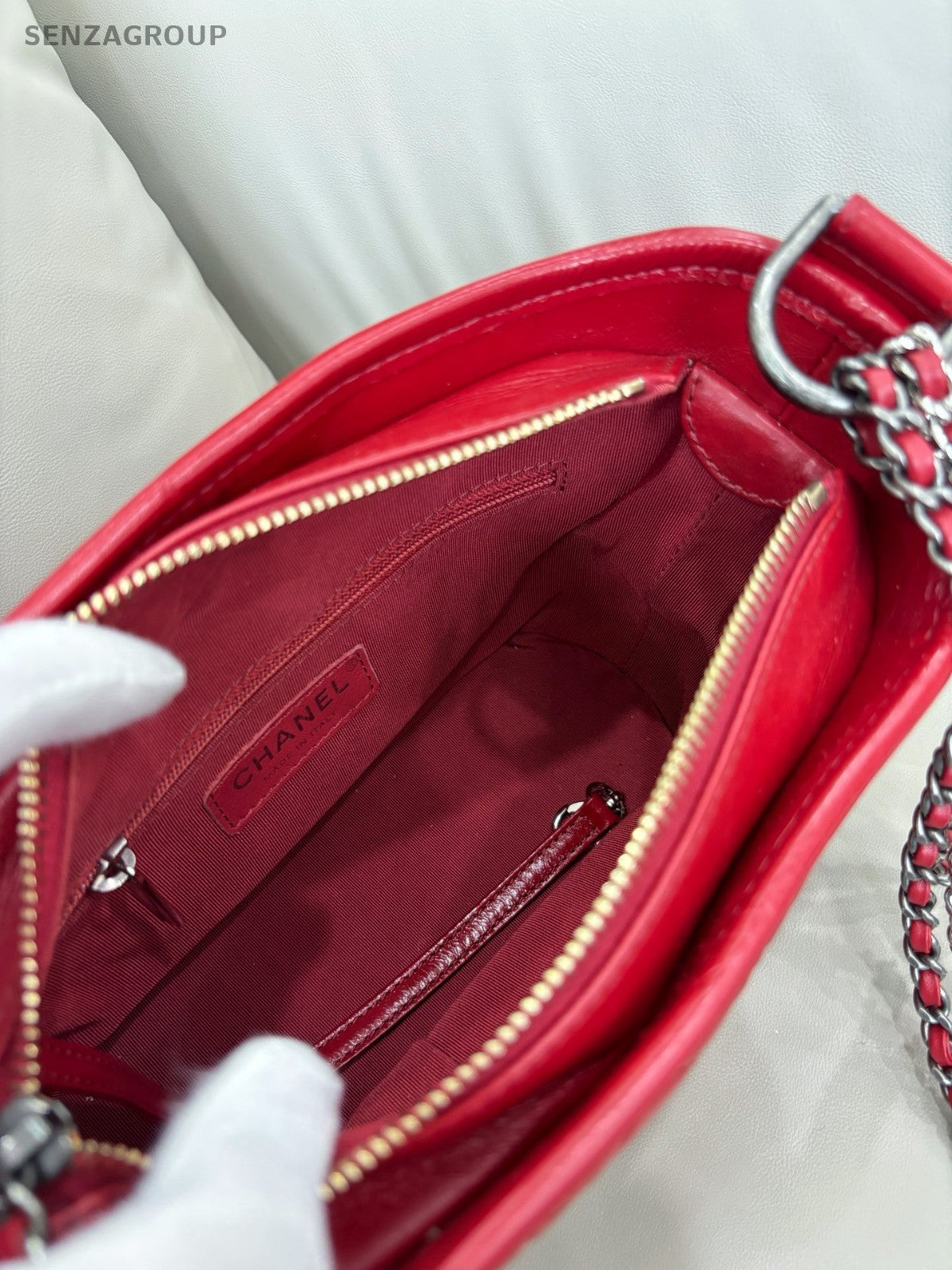 Chanel Gabrielle PM Quilted Leather Hobo Shoulder Crossbody Bag Deep Red Women