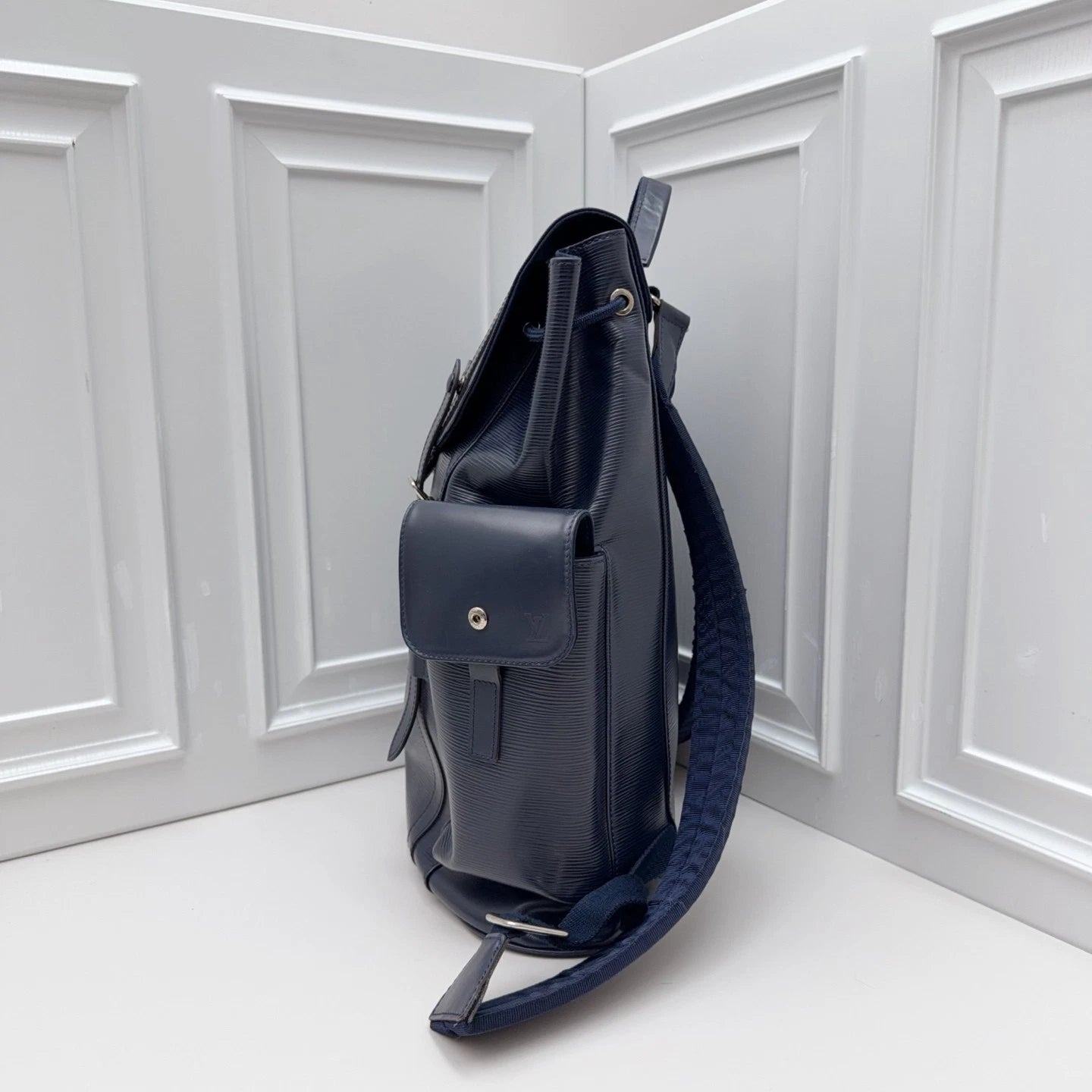 Louis Vuitton Christopher Epi Calfskin Blue Backpack Top Handle Bag