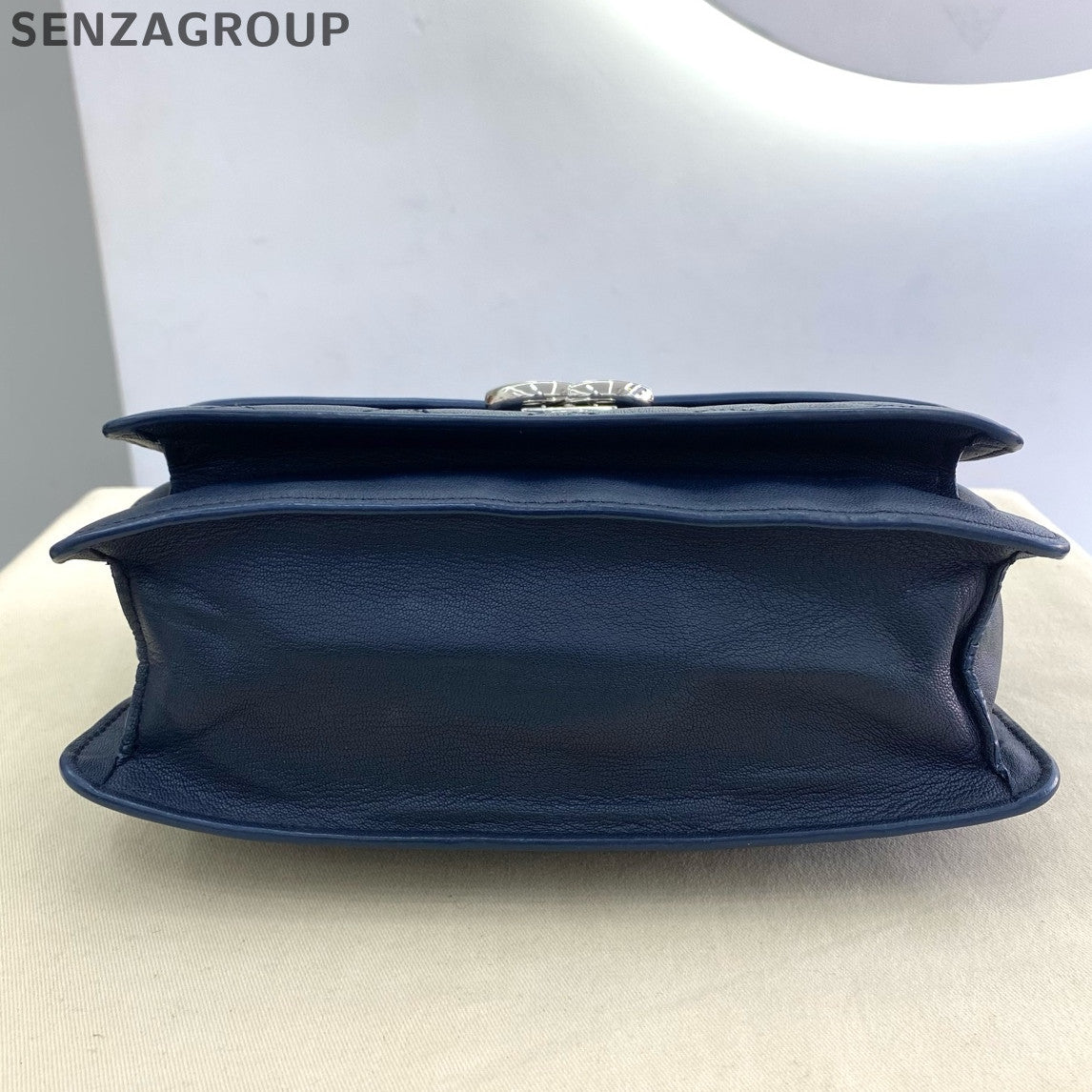 Chanel Cuba Collection Navy Blue Leather Shoulder Bag Silver Hardware