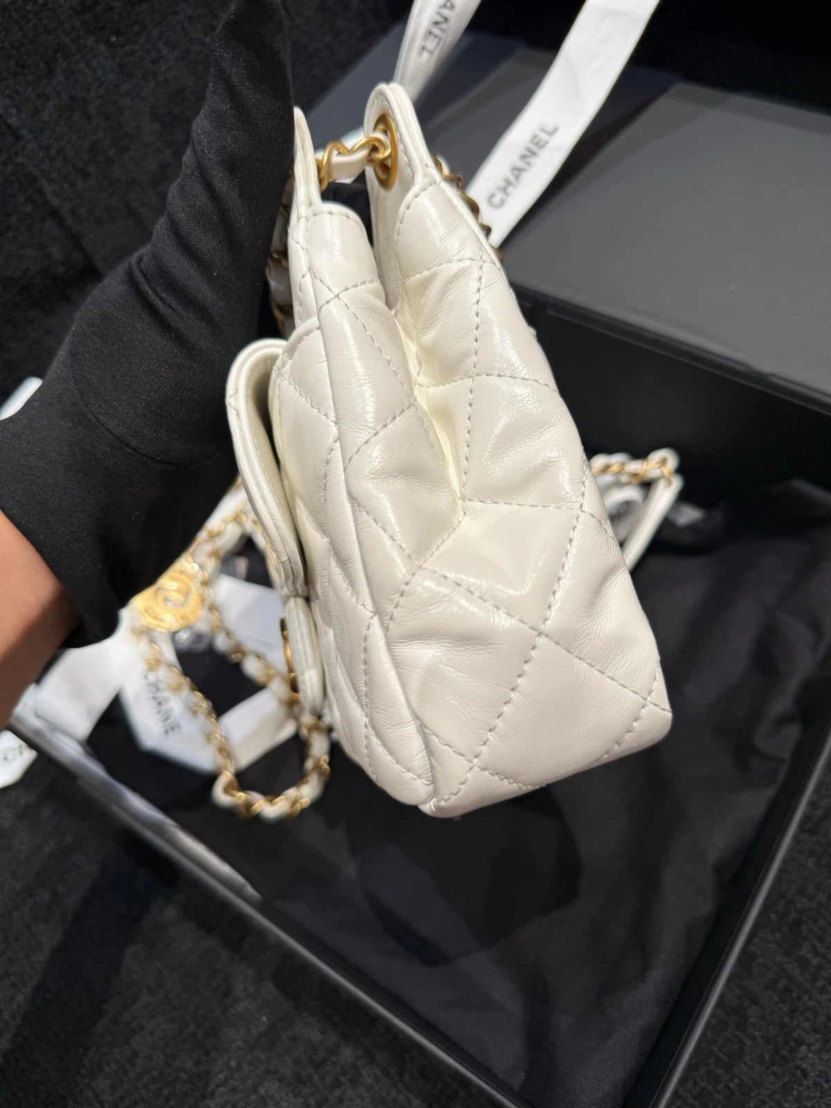 CHANEL Small Oil Wax Leather Shoulder Bag For Women