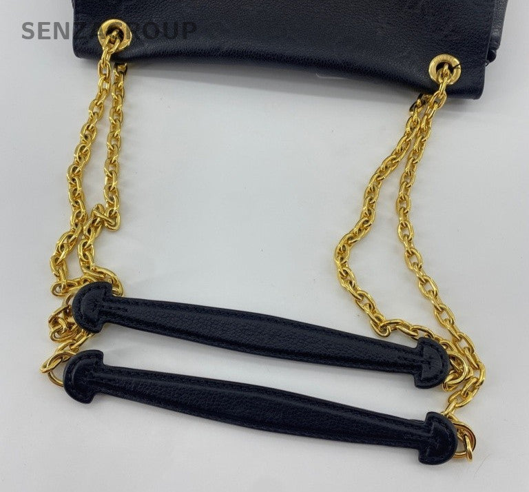 Louis Vuitton Vavin MM Monogram Chain Shoulder Bag Black Gold Women Classic