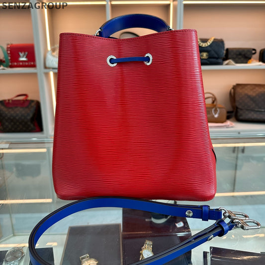 Louis Vuitton Monogram Watercolor Blue Red Bucket Bag Medium Tote Shoulder