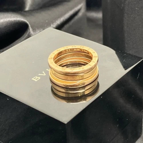 Bvlgari B. Zero1 3 Band Ring 18k Rose Gold Size 56