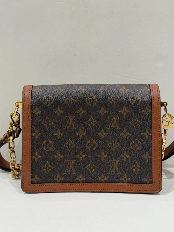 Louis Vuitton Monogram Canvas Medium Dauphine Chain Shoulder Bag Women