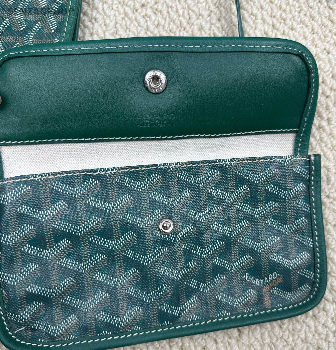 Goyard Saint Louis GM Canvas Monogram Tote Shoulder Bag With Pouch Women Green.