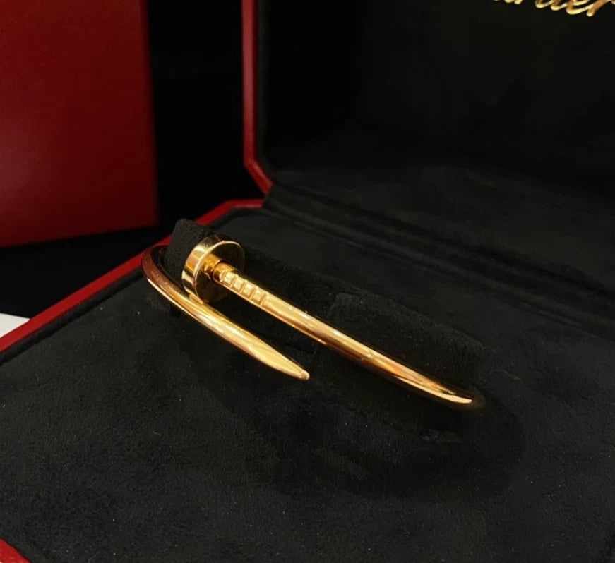 Cartier Juste Un Clou 18k Yellow Gold Wide Bangle Bracelet Size17