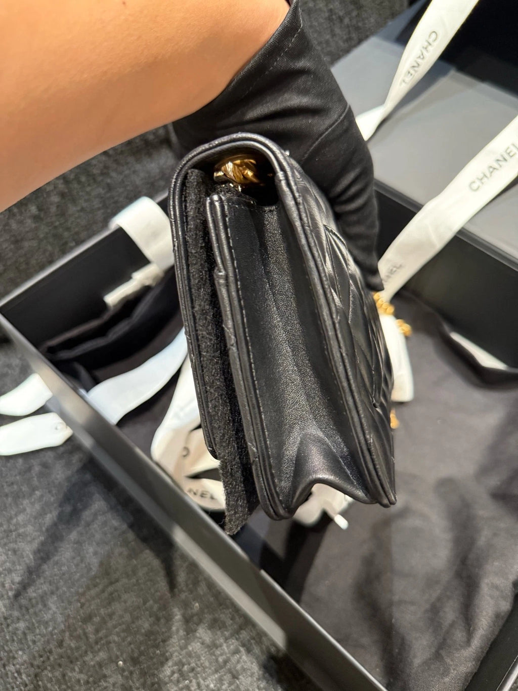 New CHANEL Gold Pillar Adjustable WOC Crossbody Bag For Women