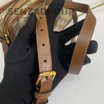 Gucci Retro GG Camera Bag Beige Brown Unisex Crossbody