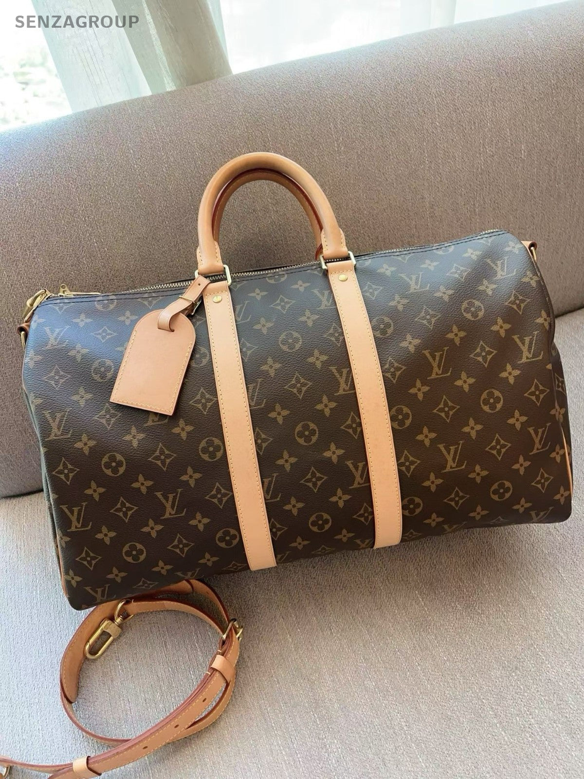 Louis Vuitton Keepall 45 Monogram 2WAY Shoulder Handbag Crossbody Brown