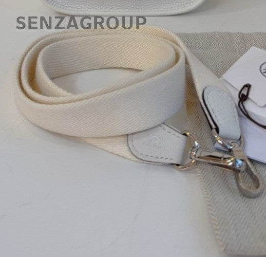 Hermes Evelyne TPM Mini Shoulder Bag White Silver Used Women Classic Designer