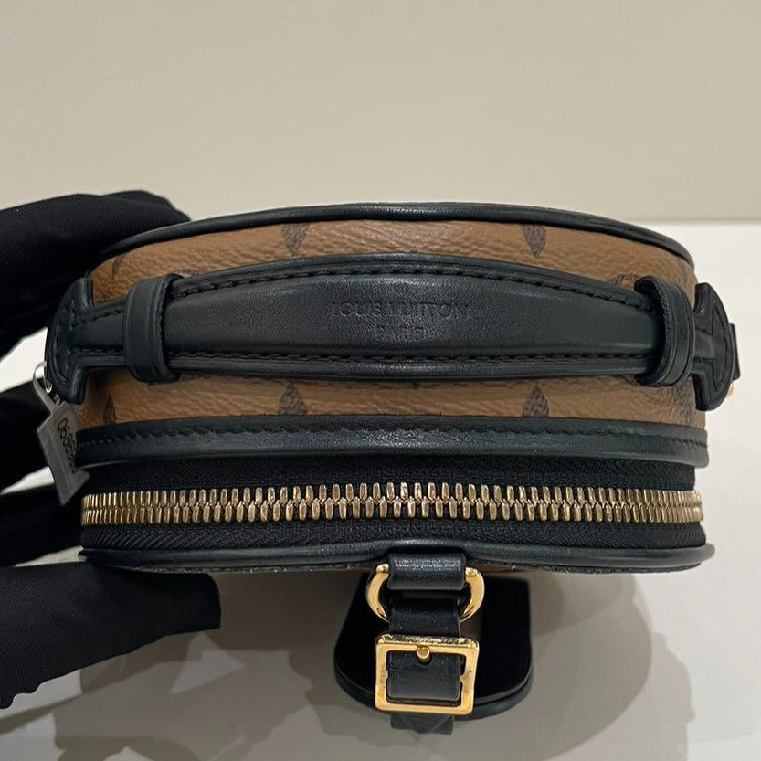 Louis Vuitton Mini Hard Trunk Monogram Crossbody Bag Brown Black Gold