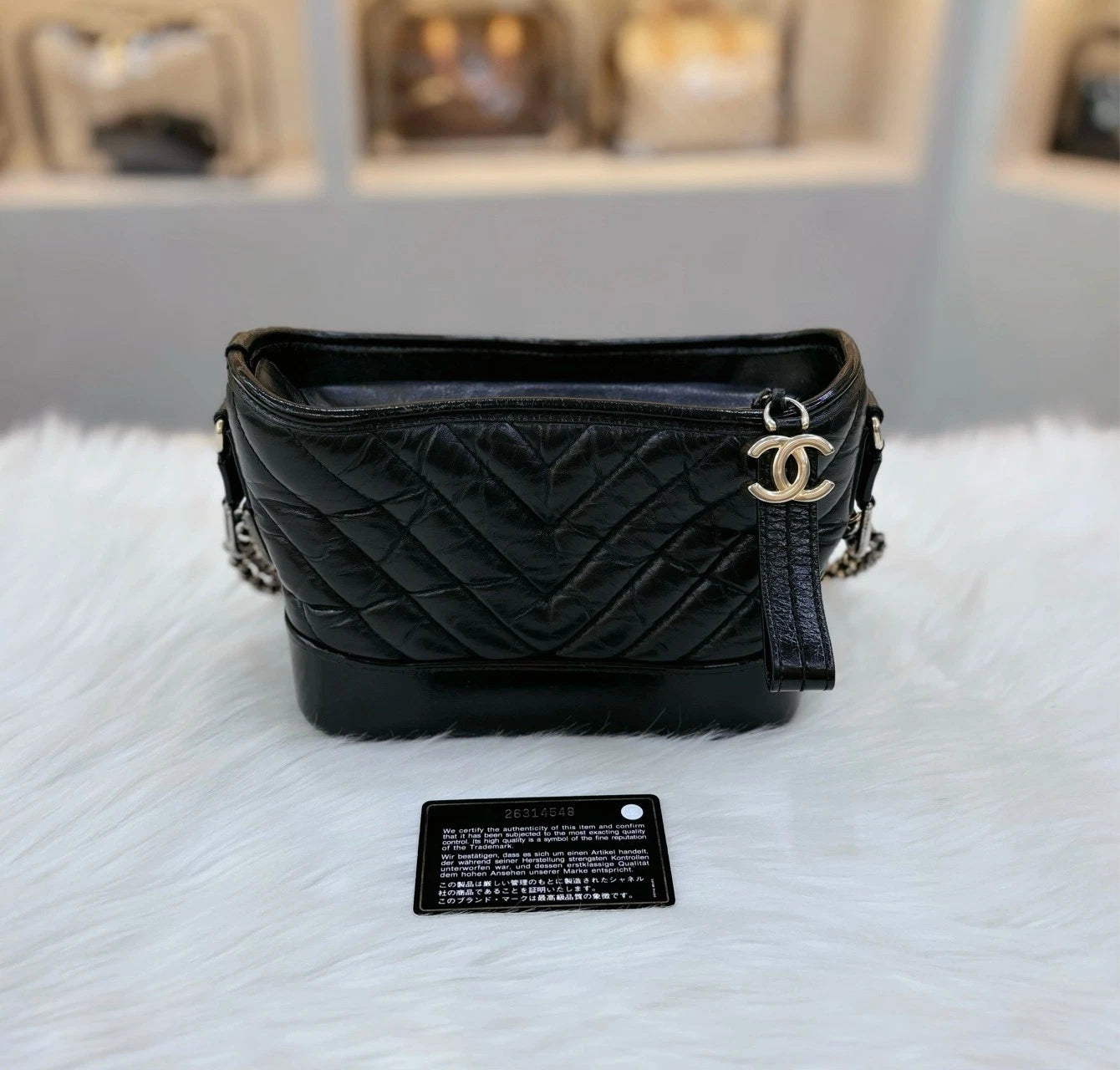 CHANEL Black Gold Small Chain Shoulder Crossbody Bag For Women