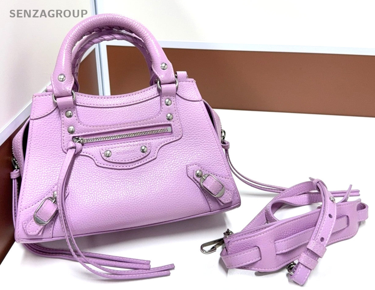 Balenciaga Neo Classic mini Top Handle 2way Shoulder bag Women Lavender purple