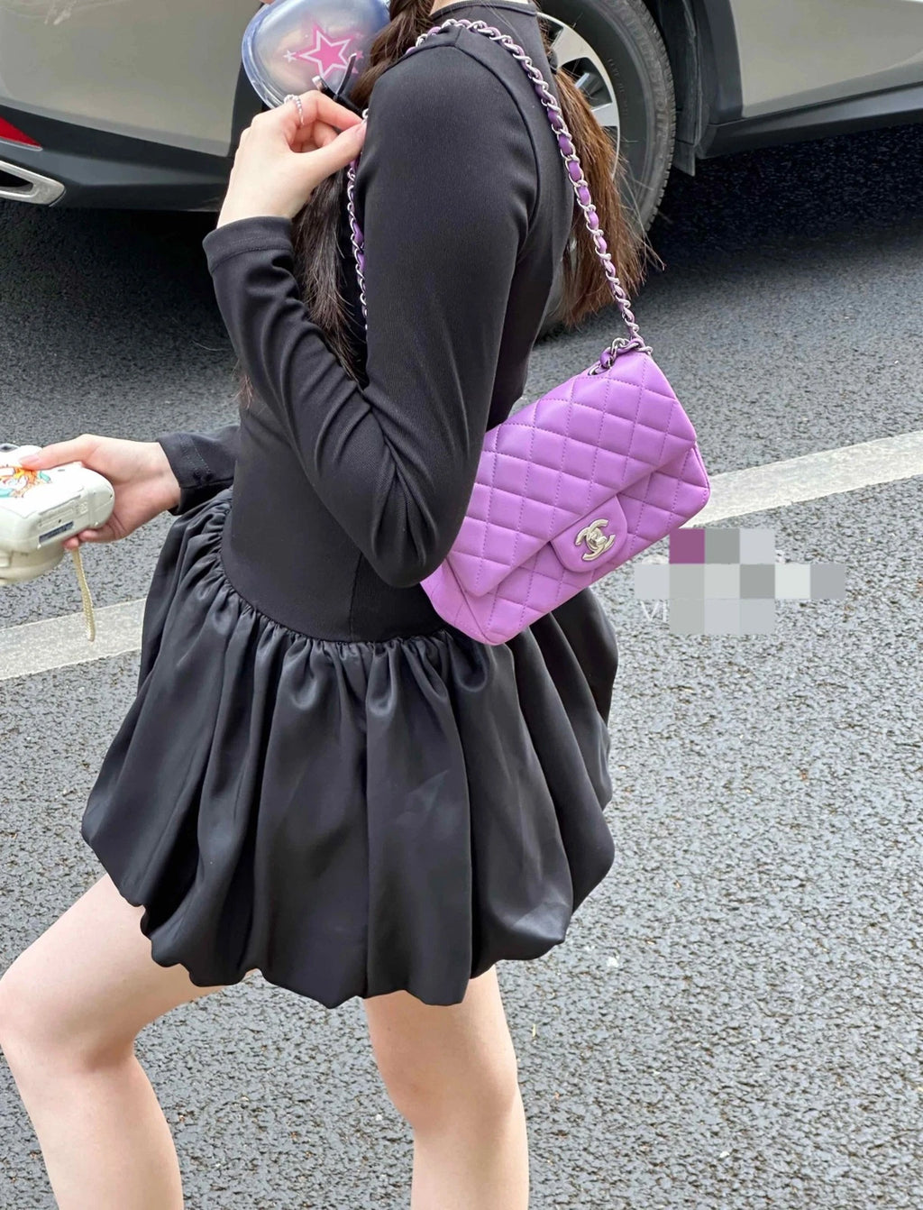CHANEL Purple CF Mini Crossbody Bag For Women
