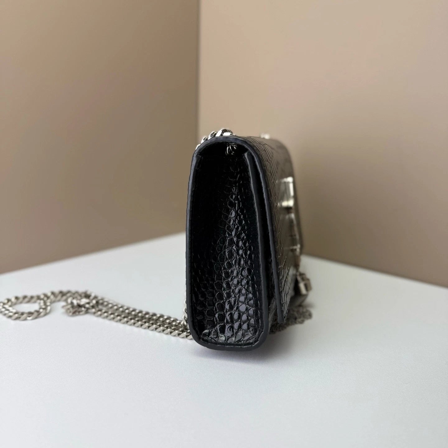 Saint Laurent Kate Black Silver Shoulder Bag For Women