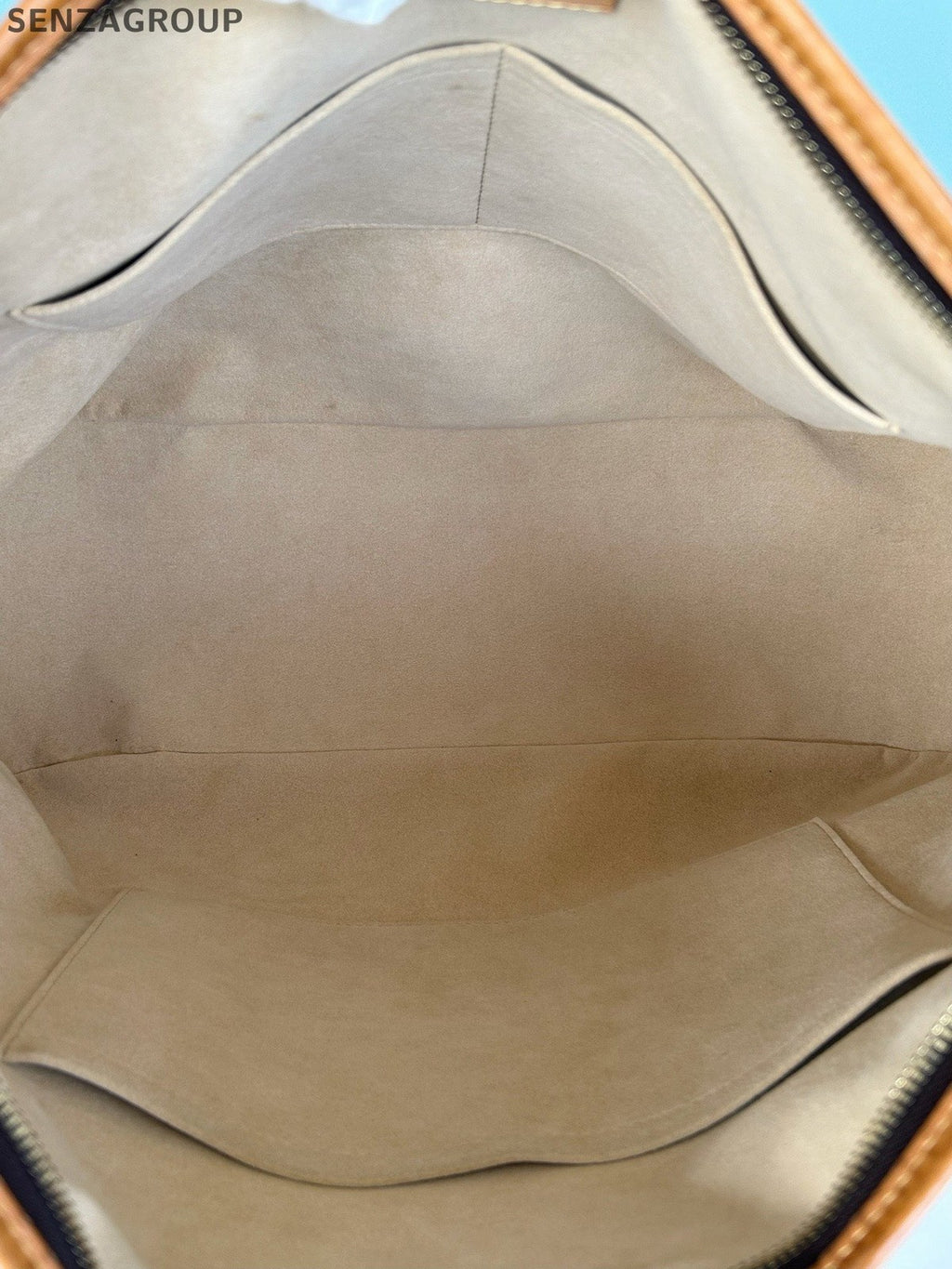 Louis Vuitton Monogram Tote Top Handle Crossbody Brown Gold Women Classic
