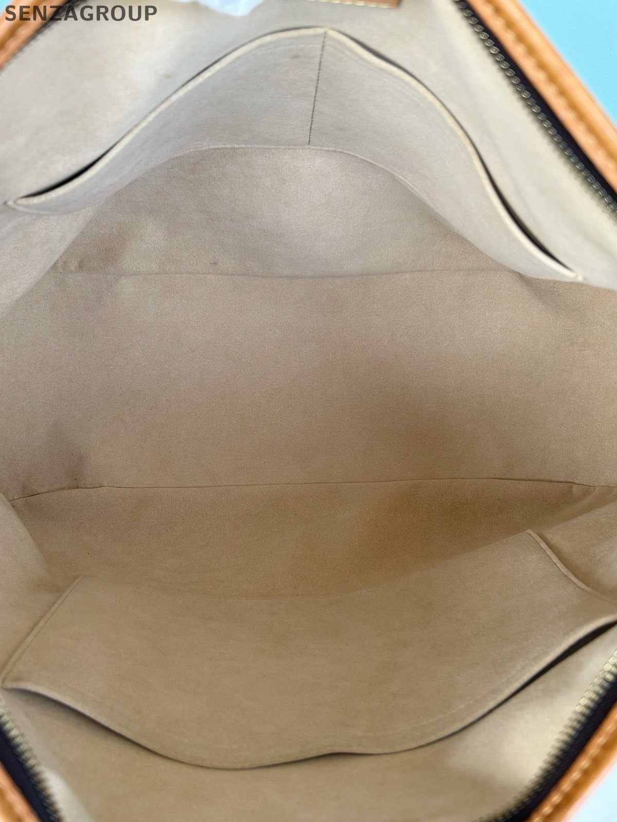 Louis Vuitton Monogram Tote Top Handle Crossbody Brown Gold Women Classic