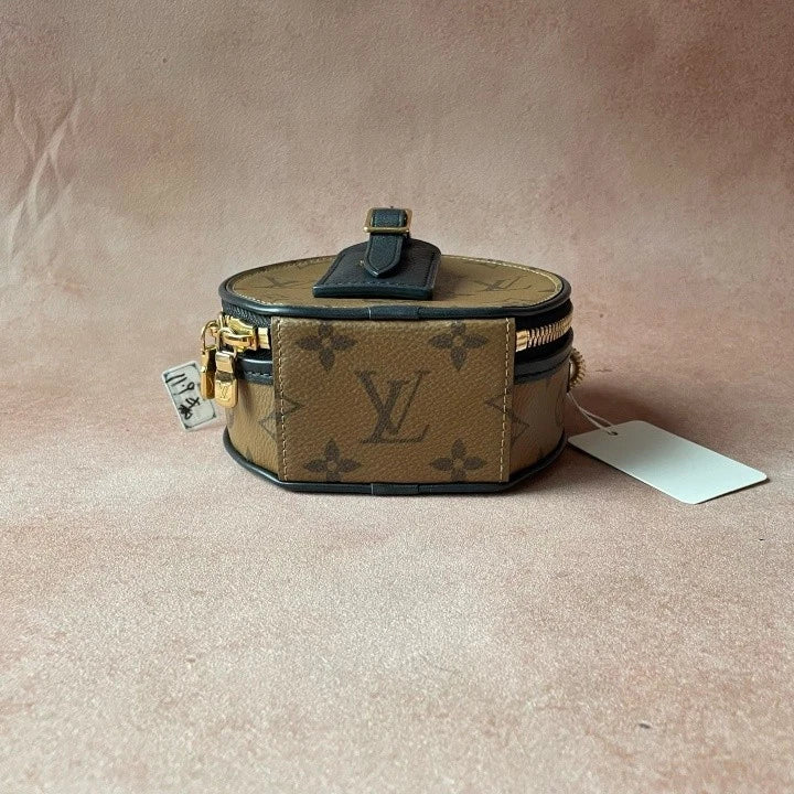 Louis Vuitton Mini Monogram Canvas Leather Round Crossbody For Women