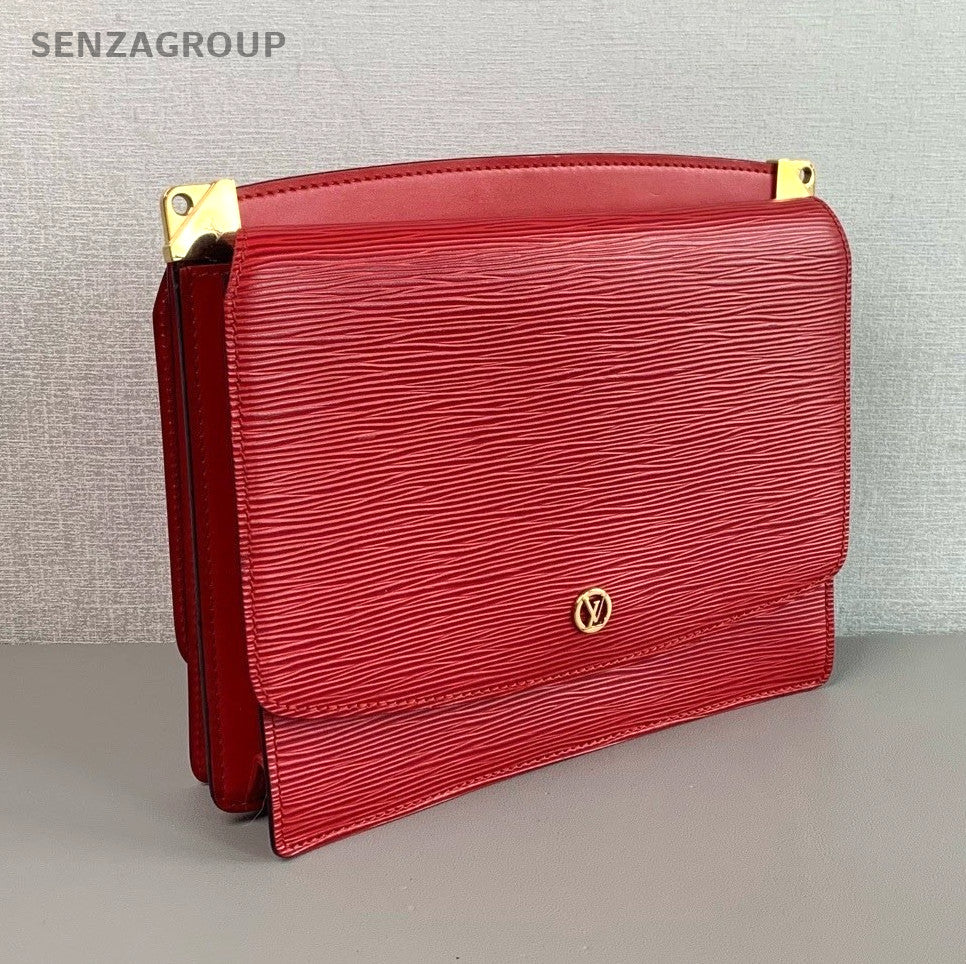 Louis Vuitton Vintage Epi Leather 2ways Shoulder Crossbody Bag Women Red