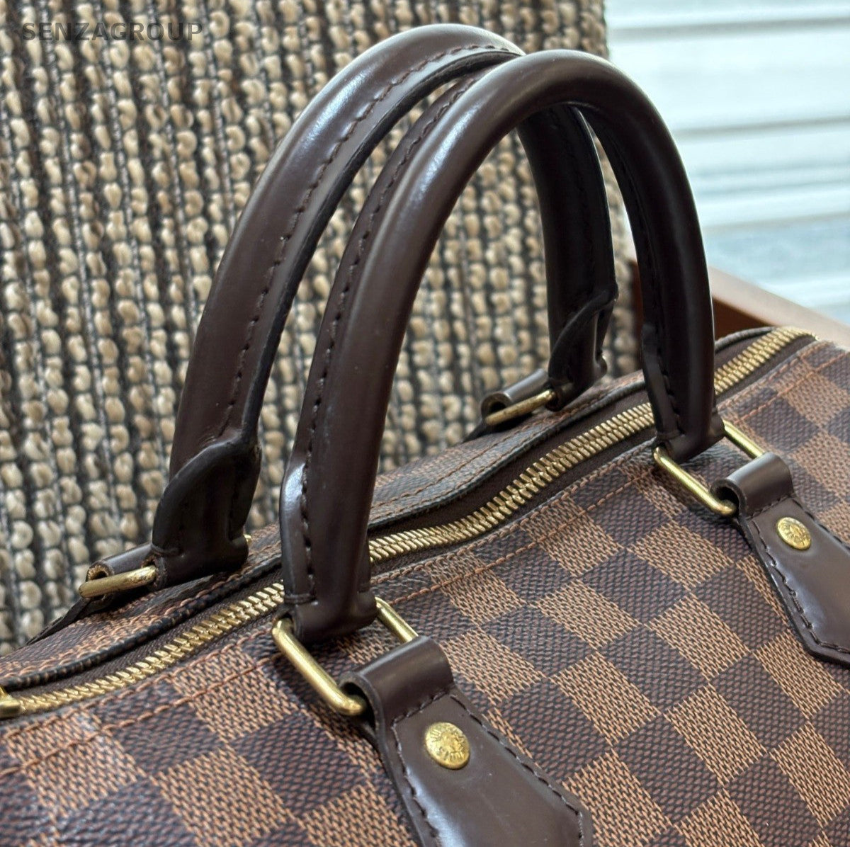 Louis Vuitton Speedy30 Top Handle Bag Crossbody Brown Unisex Adults Classic