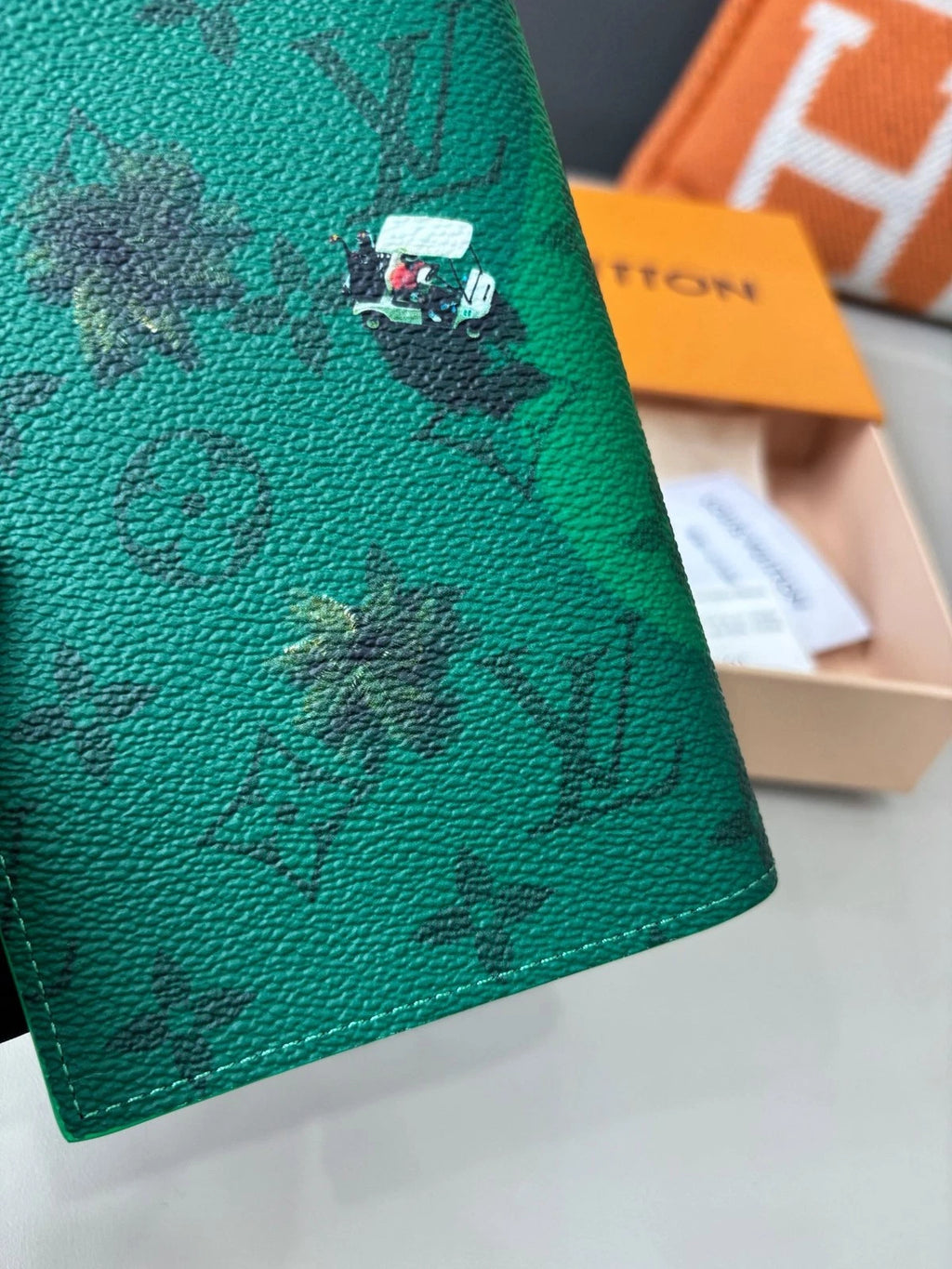 Louis Vuitton Passport Golf Cover Wallet Card Holder Green