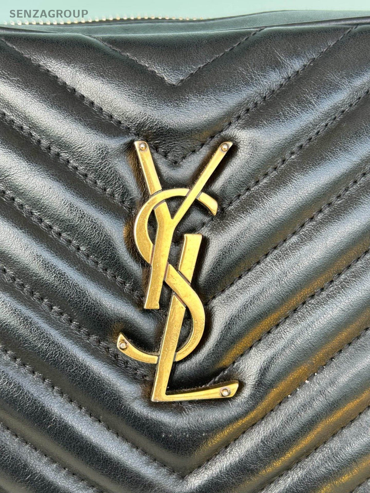 Saint Laurent Calfskin MM Camera Shoulder Bag Crossbody Black Gold Women Classic