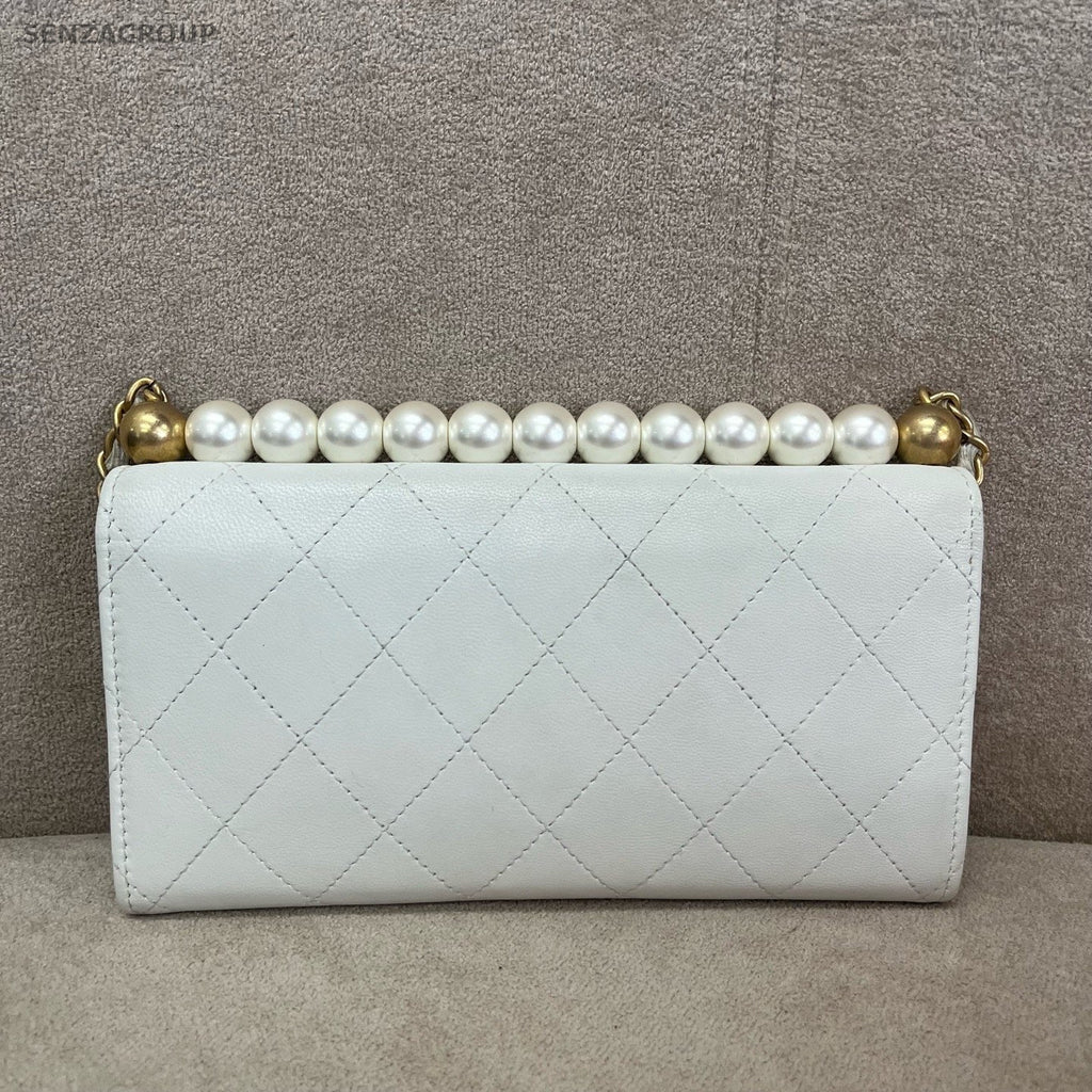 CHANEL Woc Pearl Limited Edition Chain Shoulder bag Crossbody White Gold Women