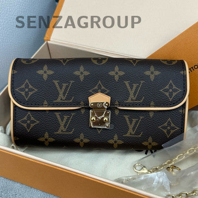 Louis Vuitton Pochette Camille Monogram Chain Shoulder Bag Brown Gold Clasp