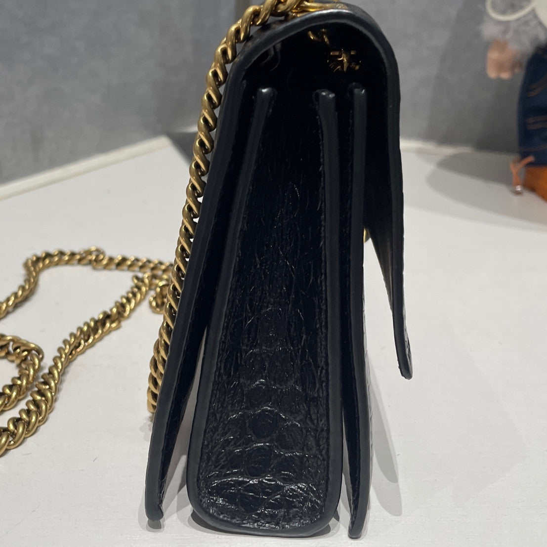 Balenciaga Crush Mini Black Gold Chain Shoulder Crossbody Bag