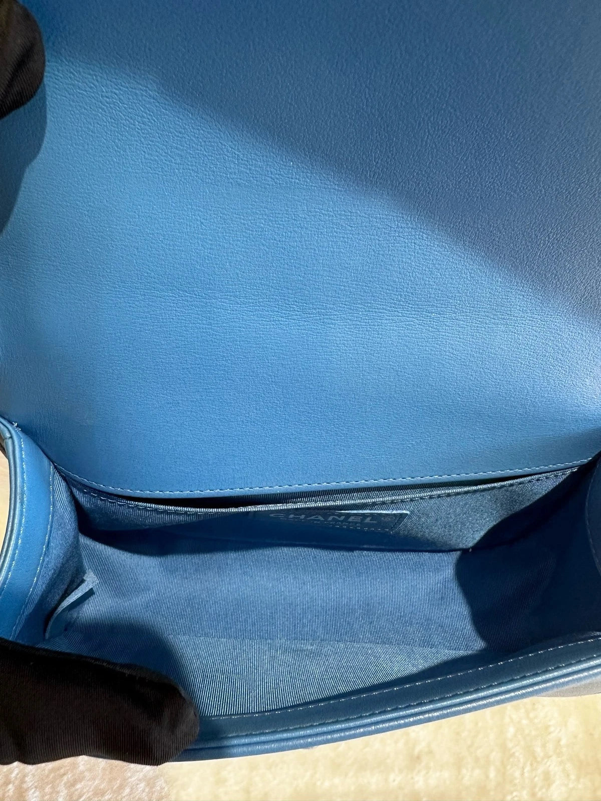 CHANEL Blue Leather LeBoy Small Shoulder Bag for Women