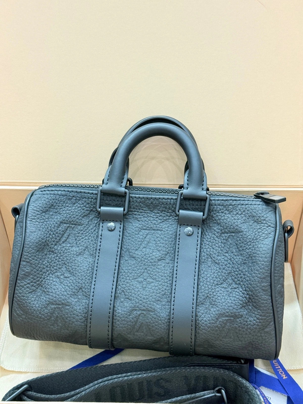 Louis Vuitton Black Keepall25 Top Handle Bag For Women