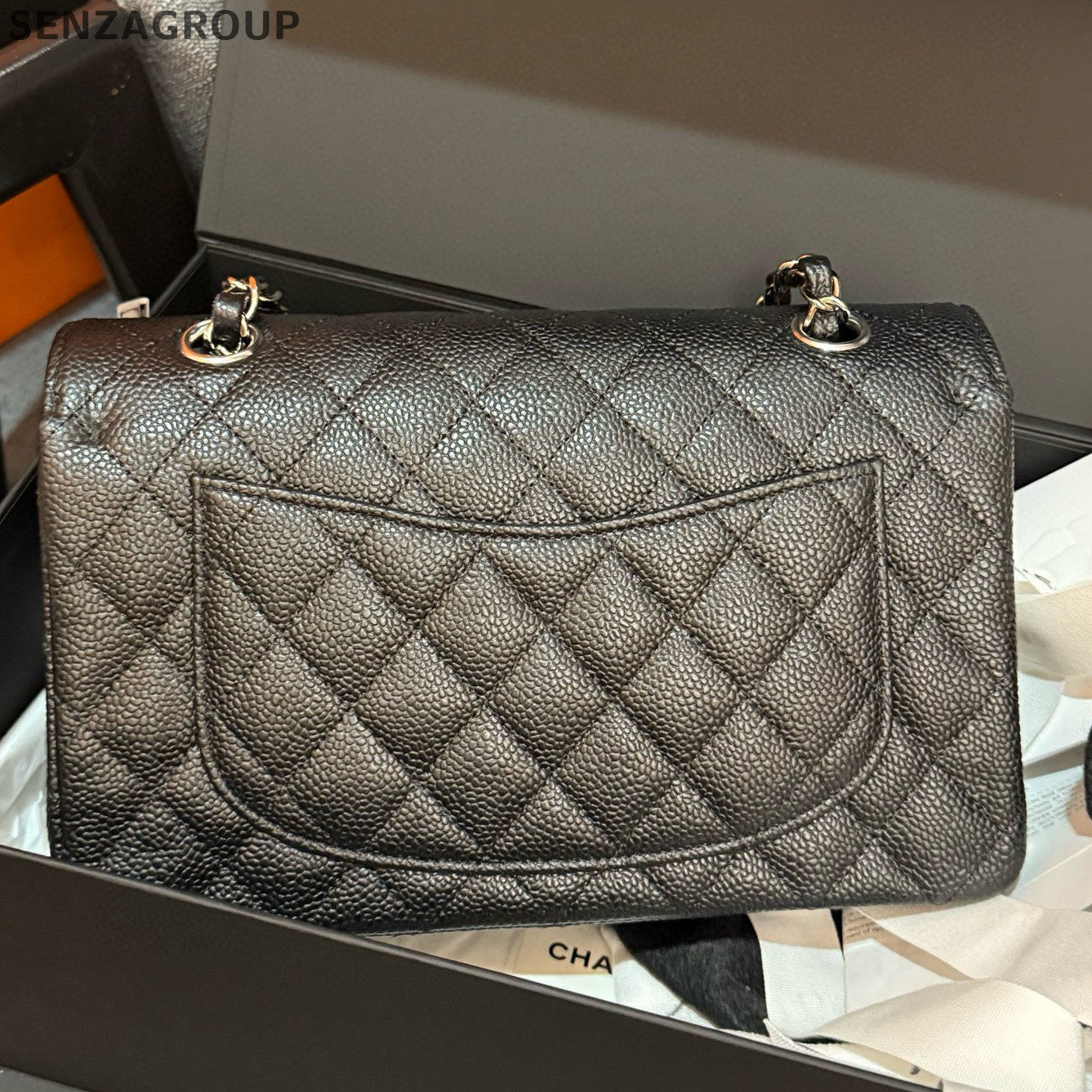 Chanel Black Silver CF Small Quilted Chain Shoulder Bag