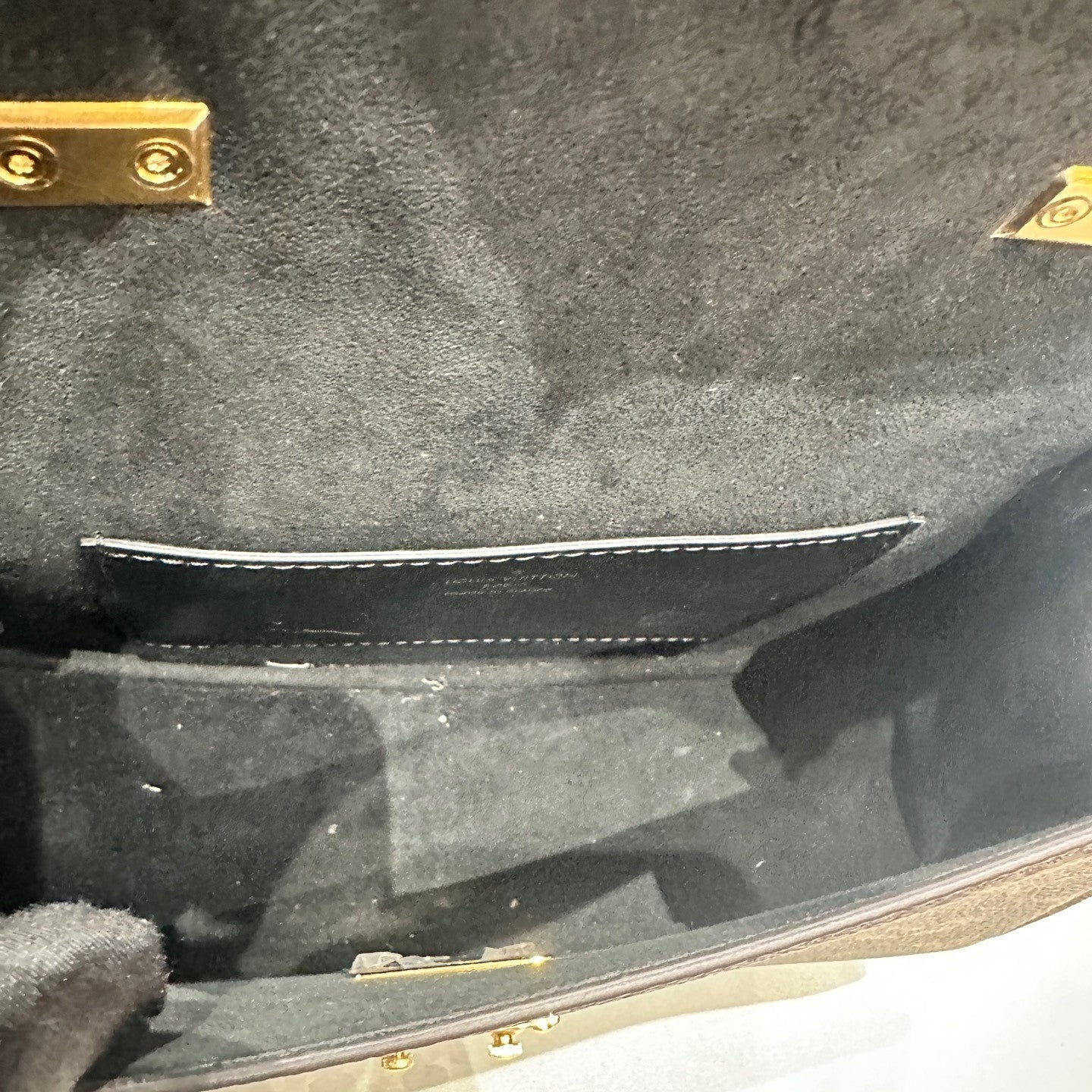 LV Tilsitt Monogram Brown Gold Buckle Handbag Shoulder Bag Women