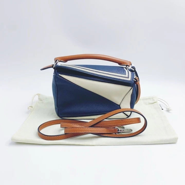 Loewe Mini Puzzle Crossbody Bag For Women Blue