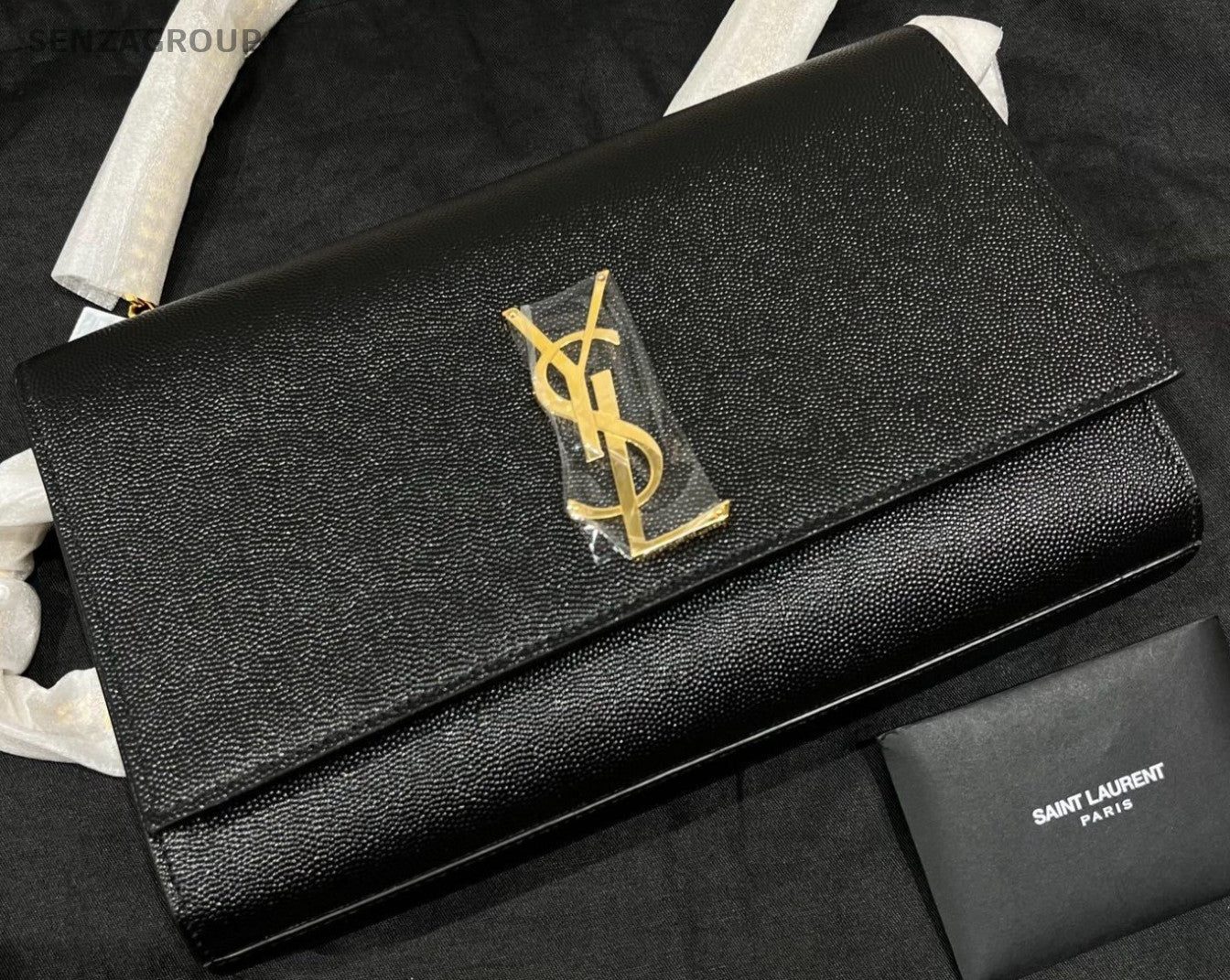 YSL Saint Laurent Kate MM Caviar Chain Shoulder Crossbody Bag Black Brand New