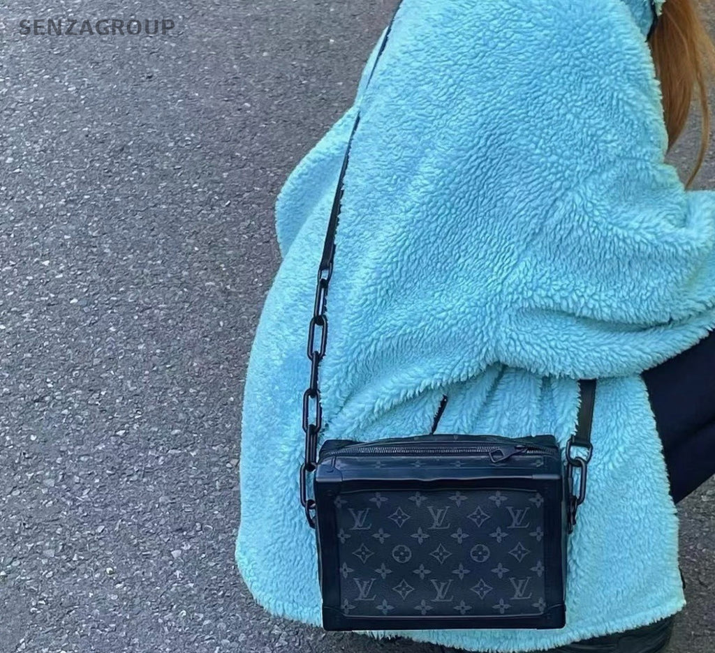 Louis Vuitton soft Trunk Monogram Shoulder Crossbody Bag Women Black Brand New