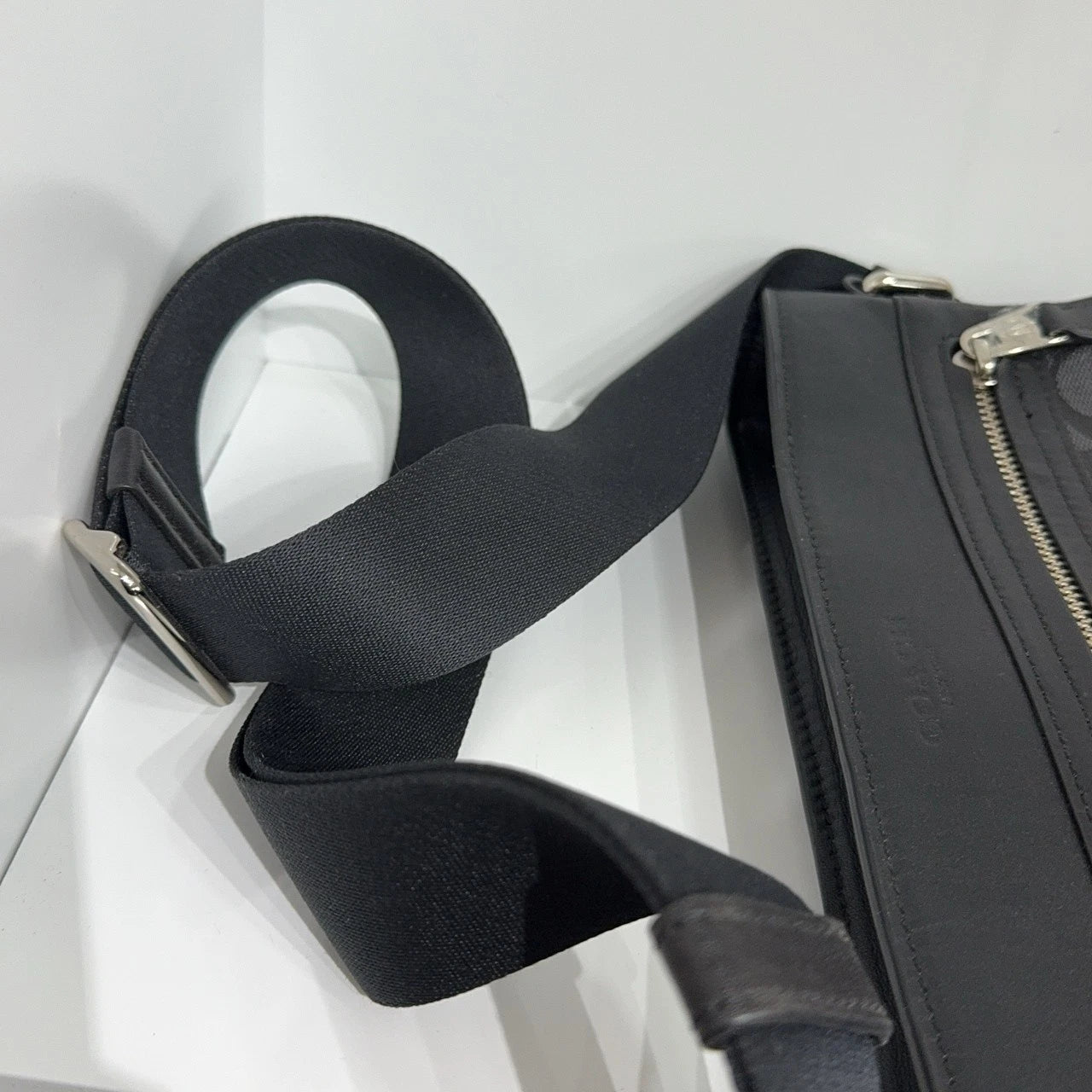 Coach Dark Grey Monogram Canvas Shoulder Crossbody Bag For Women