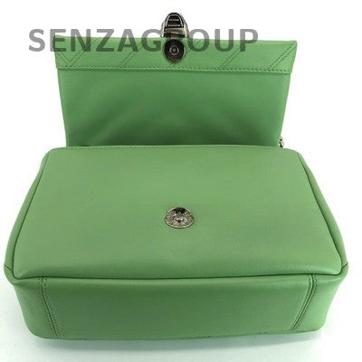 Bvlgari Serpenti Cabochon Green Leather Chain Shoulder Crossbody Bag