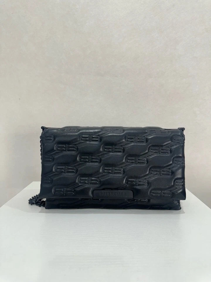 Pre-owned Balenciaga Triplet Black Shoulder Crossbody Bag Women