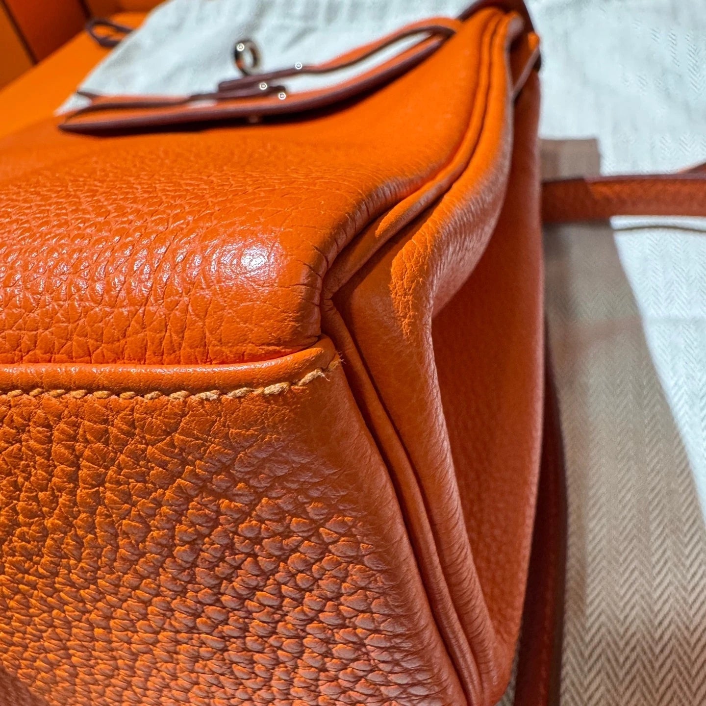 Hermes Kelly Ado Orange TC Leather Backpack For Women