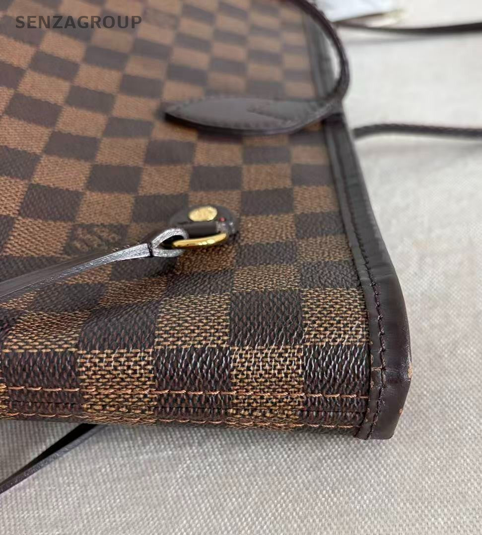 Louis Vuitton Damier NF MM Shoulder Bag Brown Gold Used Women Classic
