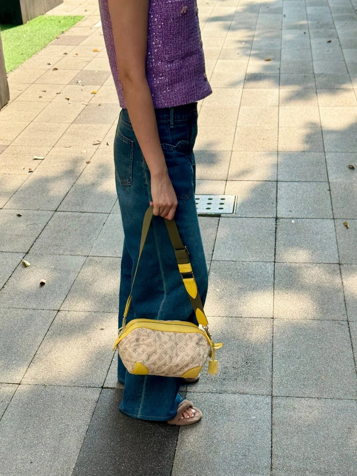 Louis Vuitton Limited Denim Monogram Handbag Crossbody Women