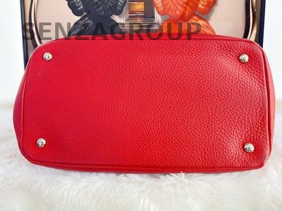 Prada Red Leather Handbag Shoulder Bag for Women