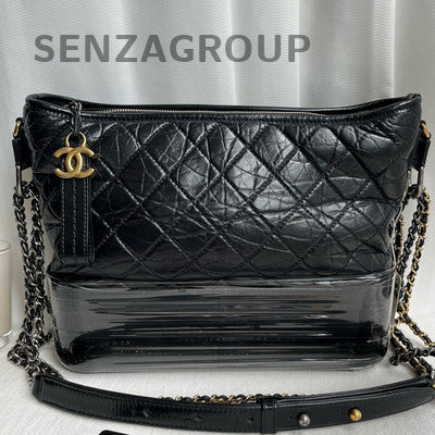 Chanel Classic Medium Black Gold Gabrielle Hobo Chain Shoulder Bag Women