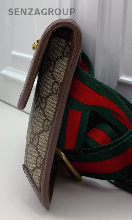 GUCCI Vintage Monogram Shoulder Bag Crossbody Brown Unisex Adults Classic
