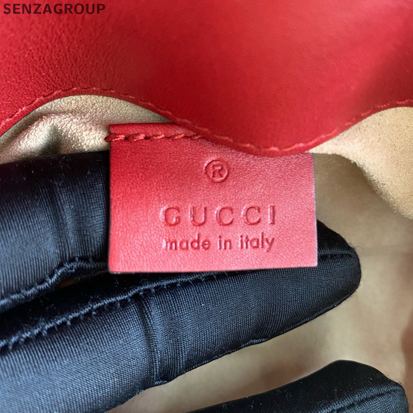 Gucci GG Marmont Mini Chain Shoulder Bag Red Gold Classic Women's