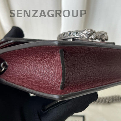 Gucci Dionysus Mini Chain Bag Red Silver Hardware Classic Women's