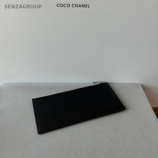 YSL Saint Laurent Leather Long Wallet Clutch Women Black Almost Brand new